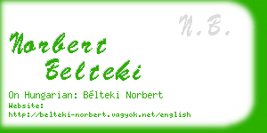 norbert belteki business card