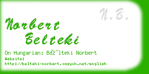 norbert belteki business card